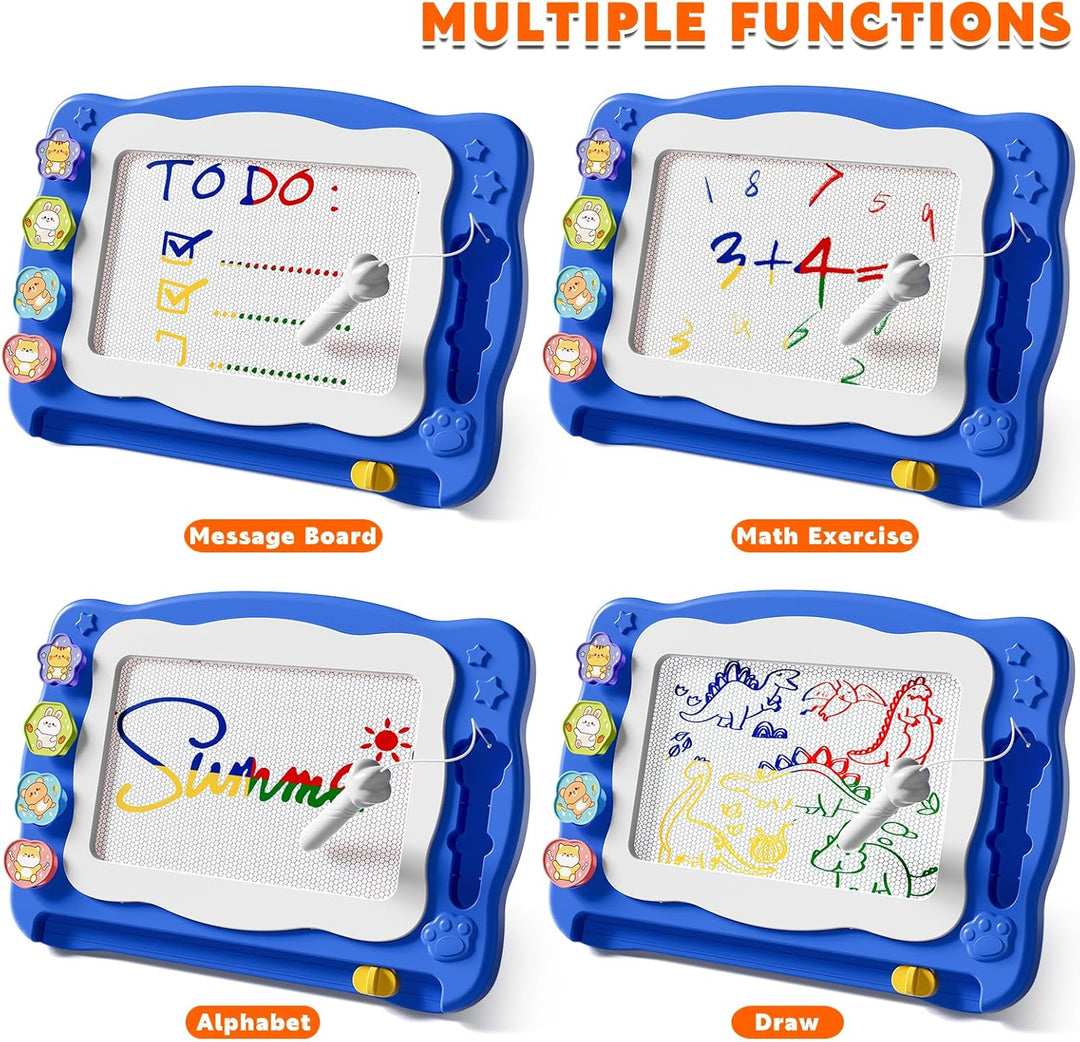 Grosse Magnetisches Zeichenbrett Spielzeug für Kinder Alter 3-7 Jahre, löschbare Doodle Brett mit 4