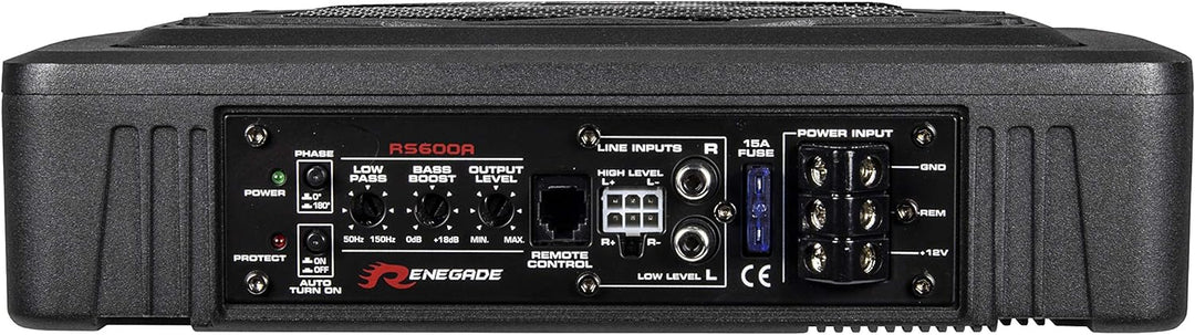 Renegade RS600A - Aktiv-Untersitz Subwoofer 6x8 (14 x 20cm) mit 250 Watt max