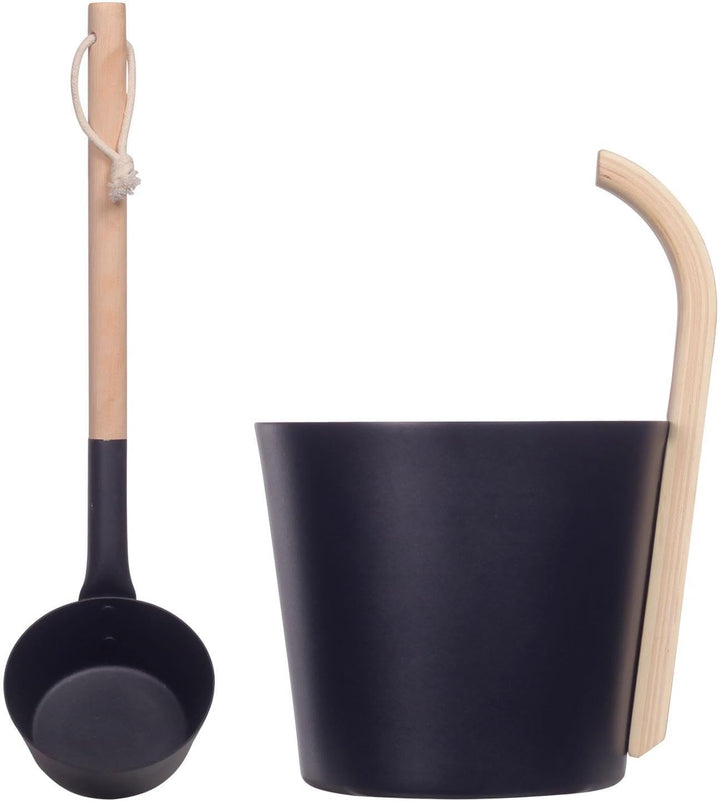 Sauna-Eimer-Set, Sauna-Mülleimer, 7L Aluminium-Wasserbehälter Für Innensaunabad, Trockensauna-Zubehö