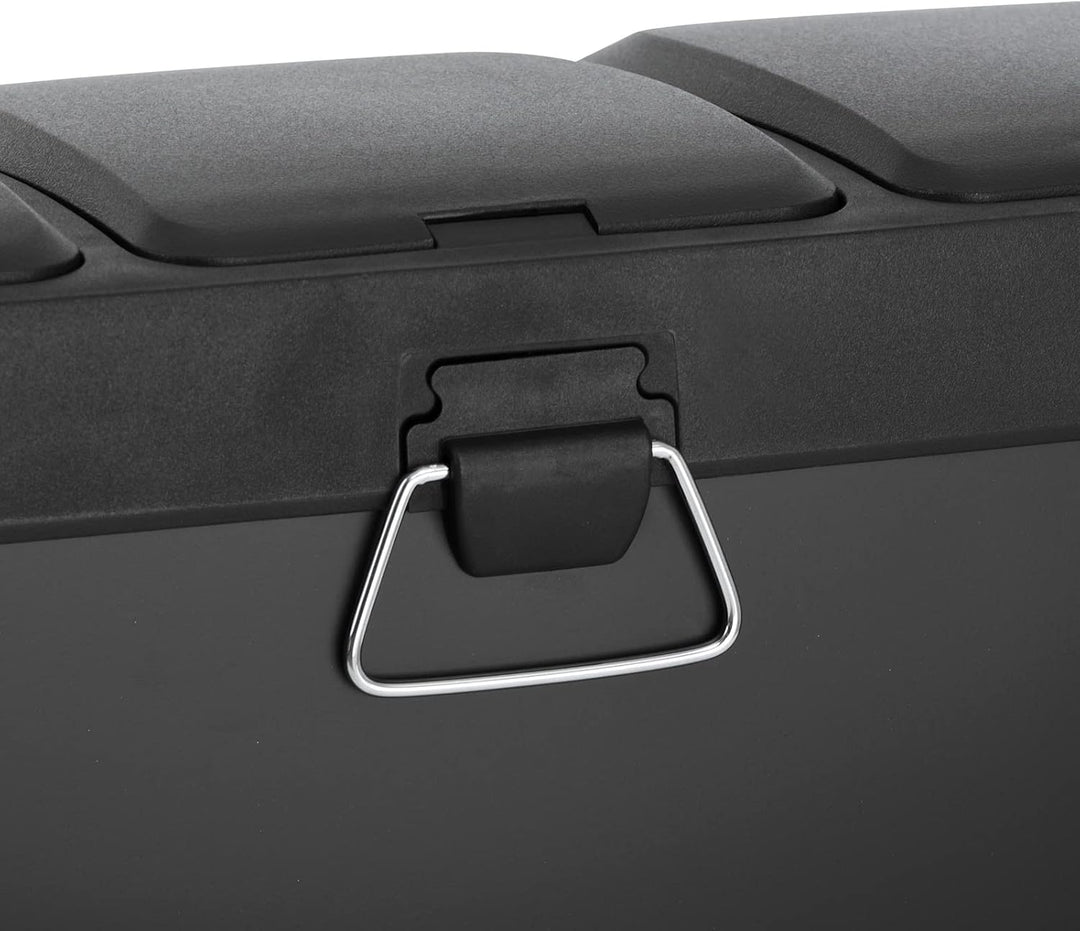 SVITA TC3X8 24 L Treteimer Abfalleimer Mülleimer Pulverbeschichteter Stahl Schwarz, Schwarz