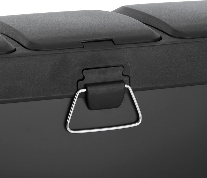 SVITA TC3X8 24 L Treteimer Abfalleimer Mülleimer Pulverbeschichteter Stahl Schwarz, Schwarz