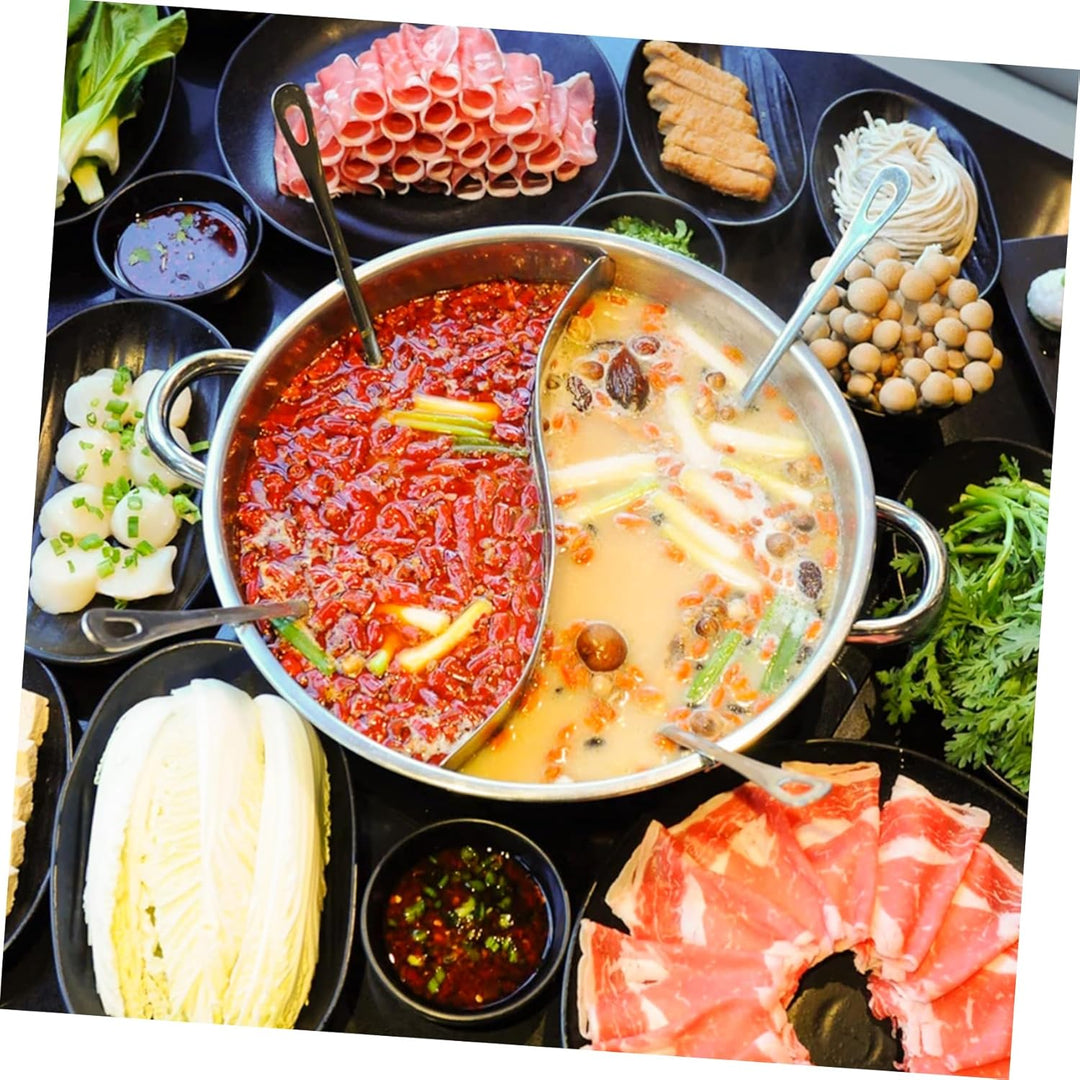 DOITOOL Mandarinententopf Aus Edelstahl Shabu Mit Trennwand Sichuan Hot Pot Trennwand Für Heisse Töp