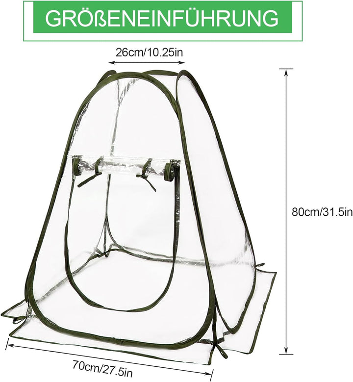 Gewächshaus Klein Überwinterungszelt für Pflanzen, Mini Gewächshaus, Pop Up Gewächshaus überwinterun