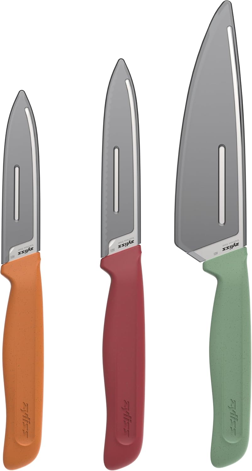 Zyliss Klassisches Messerset (3er) Allzweckmesser, Obstmesser & Gemüsemesser, Scharfes Küchenmesser
