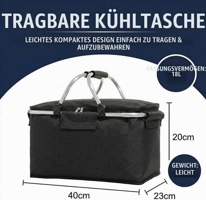 Einkaufskorb,Einkaufskorb Faltbar,Thermo Als Picknickkorb, Kühlbox Tragbare Mit Gepolsterten Griffen