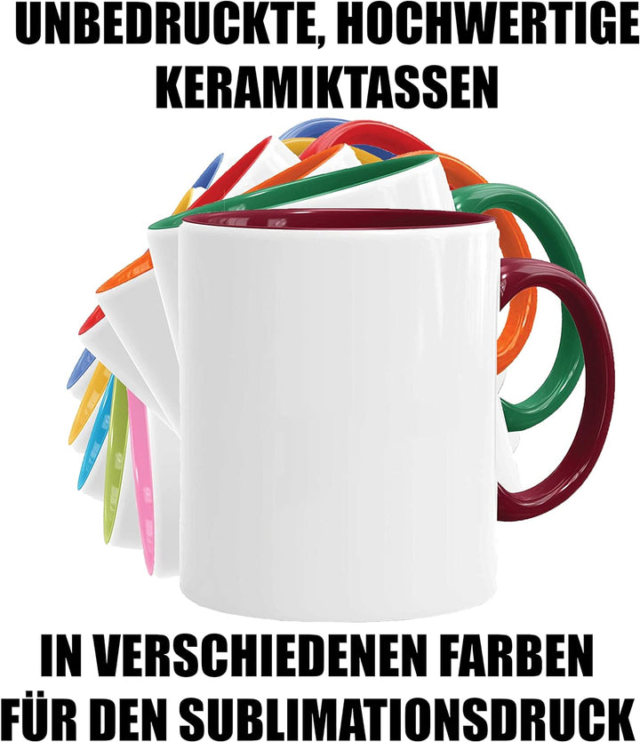 Acen Merchandise Sublimationstassen ohne Druck aus hochwertiger | Keramik inzeln oder im Set | Subli