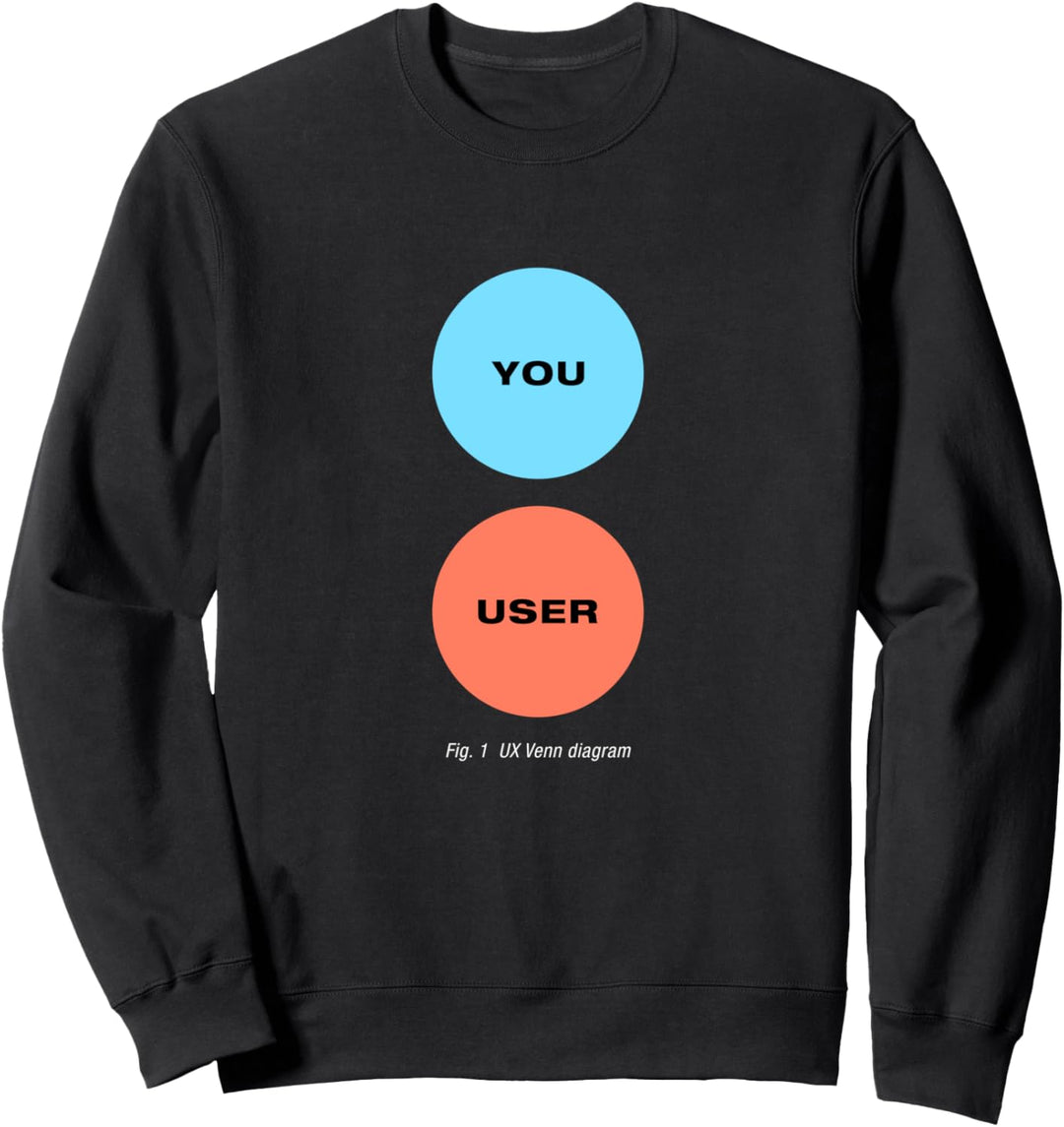 You Are Not The User - UX Design Venn Diagramm Sweatshirt
