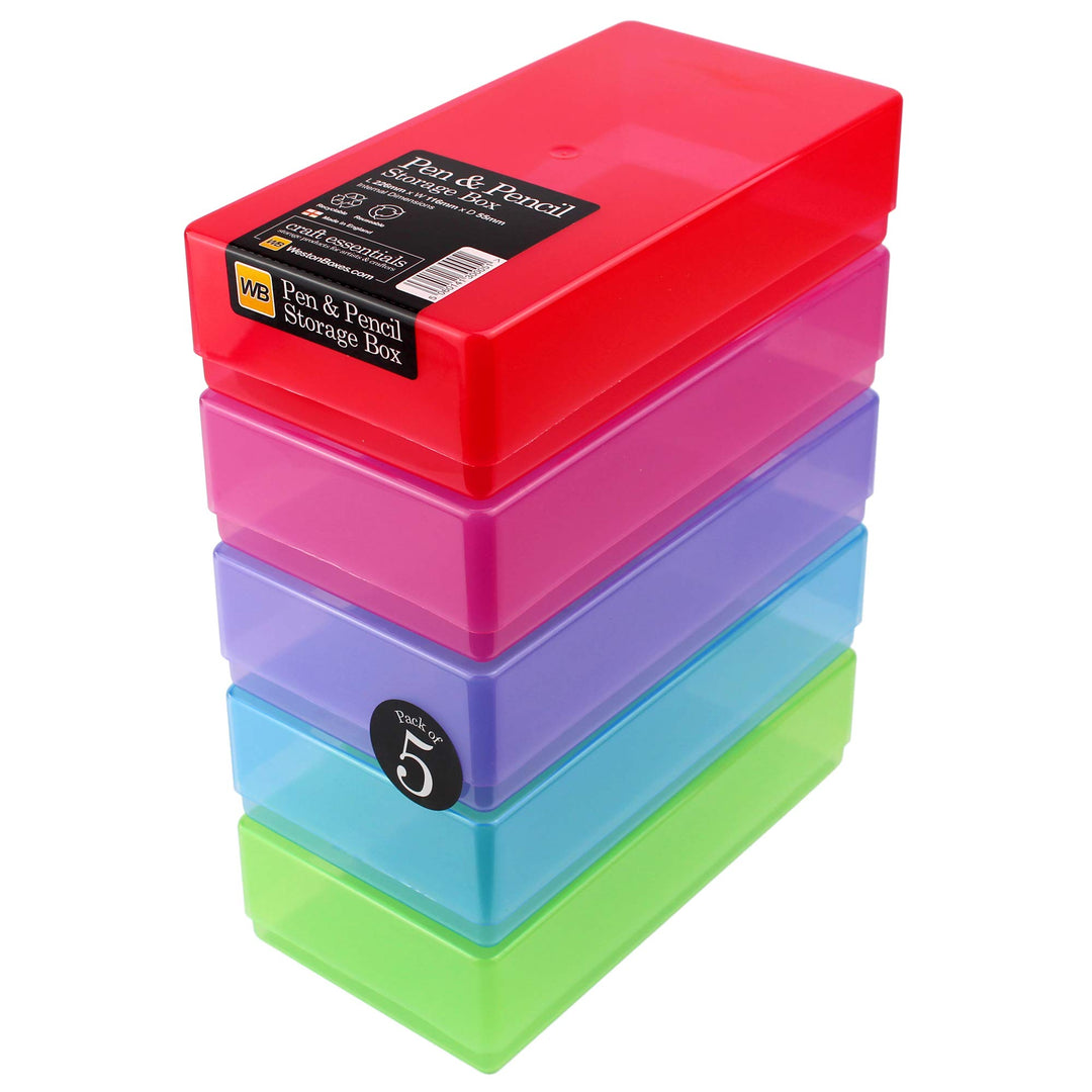 WestonBoxes Essentials für Schreibwaren, Stifte und Werkzeuge - Kunststoff-Aufbewahrungsboxen mit De