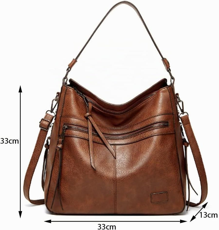 Sacmill Damen Handtasche PU Leder Umhängetasche Shopper Top-Griff Tragetaschen Elegant Schultertasch