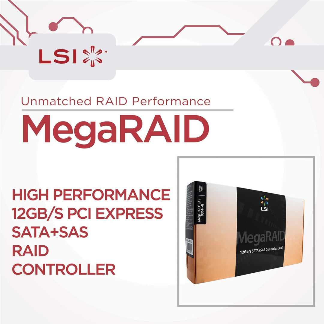 LSI Logic LSI LSI00415 MegaRAID SAS 9361-4i 4-Port 12Gb/s SAS + SATA PCI-Express 3.0 Low Profile RAI