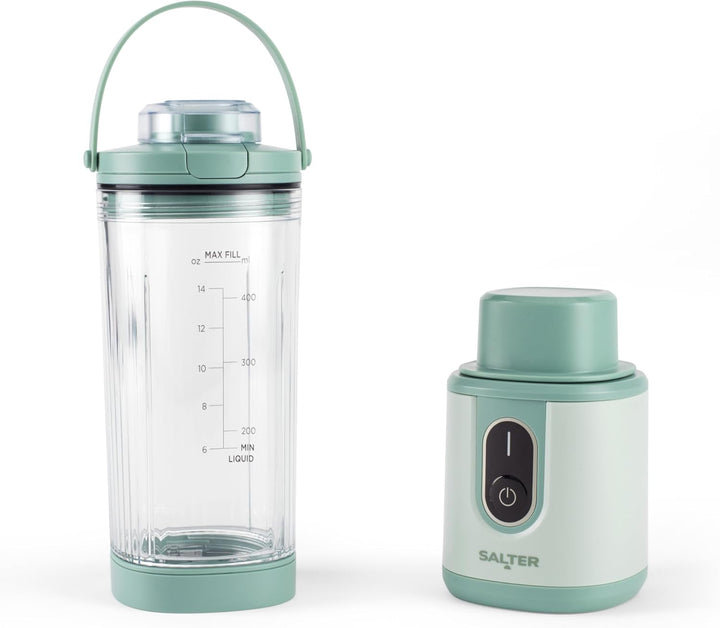 Salter ActiBoost Kabelloser Tragbarer Mixer – 450 ml, Pulsfunktion, 40-Sekunden-Countdown, BPA-frei,