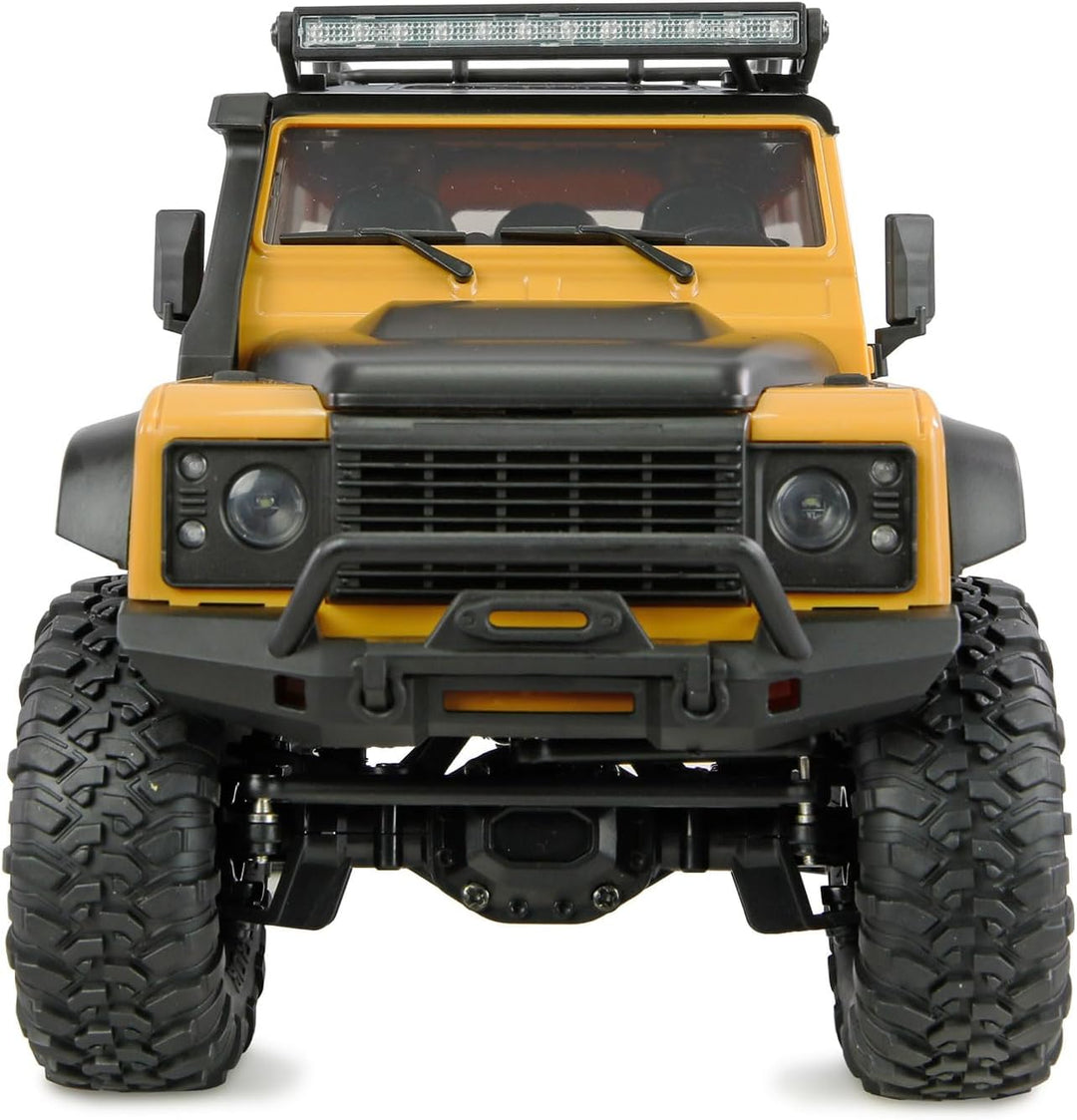 Amewi AMXRock Mini-D90 Scale Crawler 4WD 1:16 RTR gelb inkl. Fernsteuerung, Akku, Ladekabel