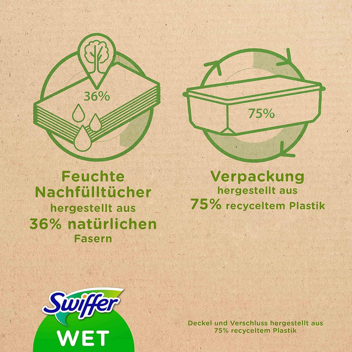 Swiffer Bodenwischer Feuchte Bodentücher (40 Tücher) Wischer ideal gegen Staub, Tierhaare & Allergen