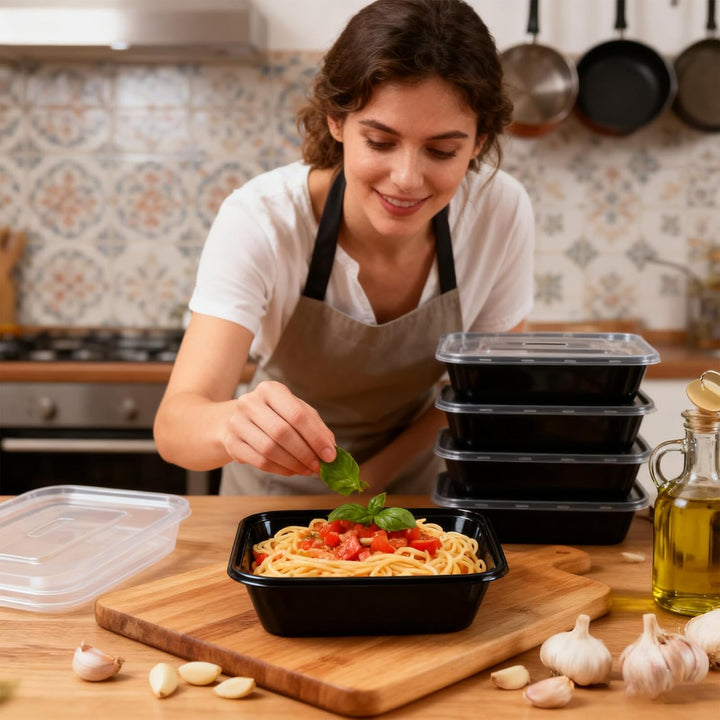 CYEER 100 Stück Meal Prep Boxen 750ml mit Deckel, Auslaufsichere Frischhaltebehälter für Vorkochen &