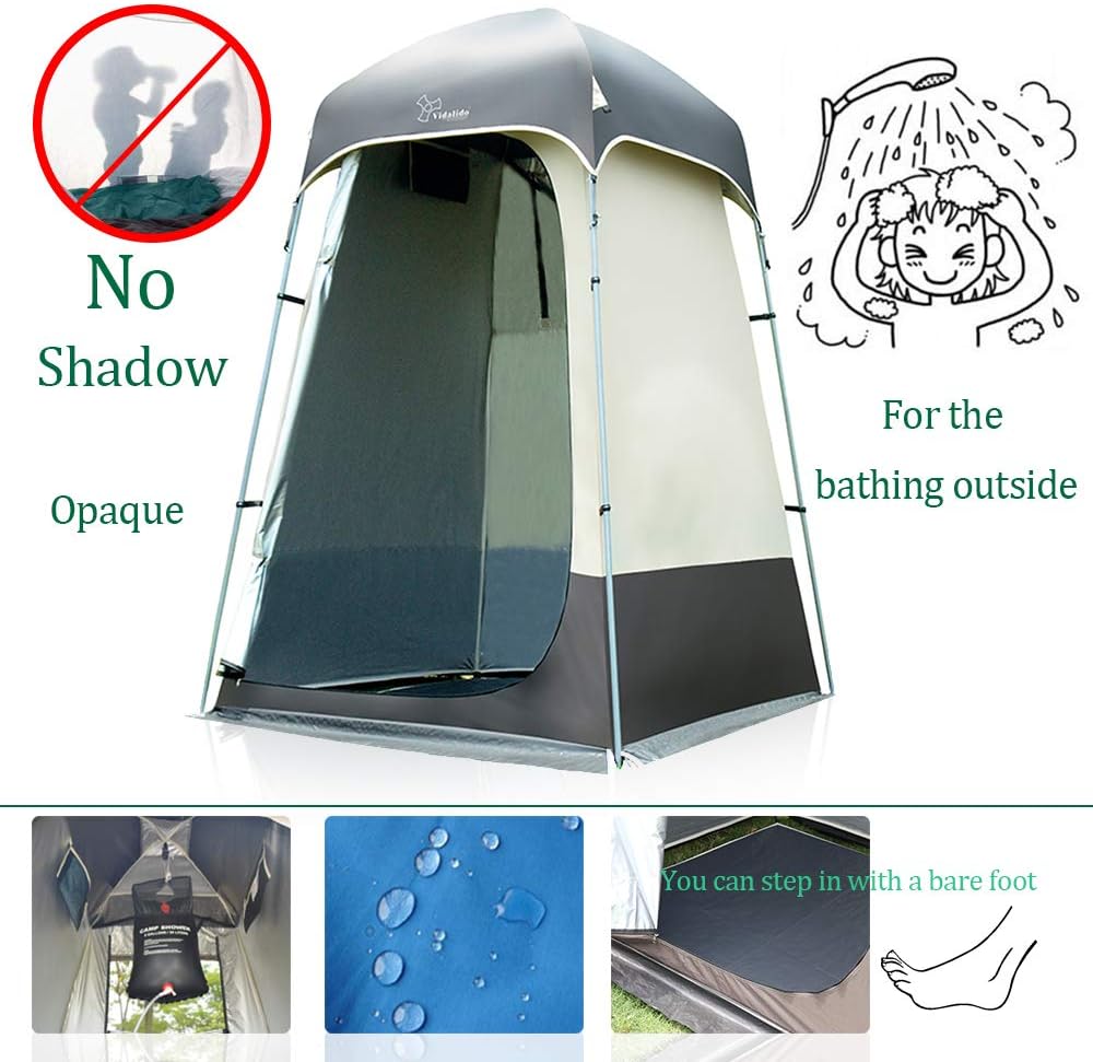 Outdoor-Duschzelt, Umkleidekabine, Privatsphäre, tragbar, Camping-Unterstände gray, gray