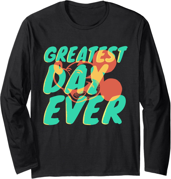 Disney Mickey Mouse Laugh Greatest Day Ever Langarmshirt
