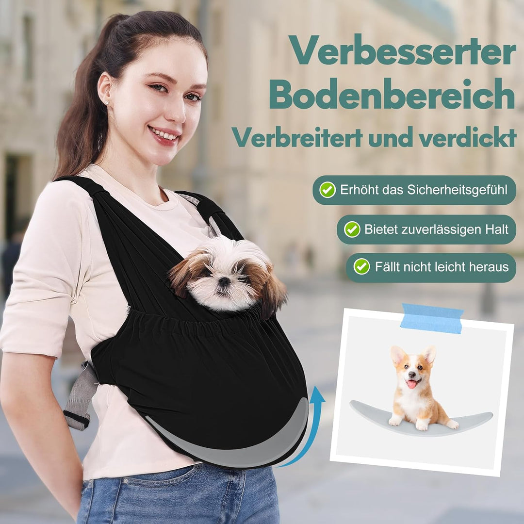 Supet hundetasche für kleine Hunde, freihändig verstellbare doppelt breite Hundetragetasche, entlast