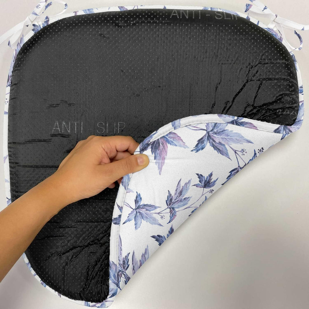 ABAKUHAUS Indigo Polster für Esszimmerstühle, Watercolored Baum-Blätter, Dekoratives wasserfestes Ki