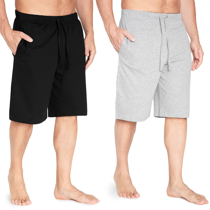 CityComfort Pyjama Shorts Herren, Kurze Schlafanzughose Herren mit Seitentaschen & Elastischem Bund