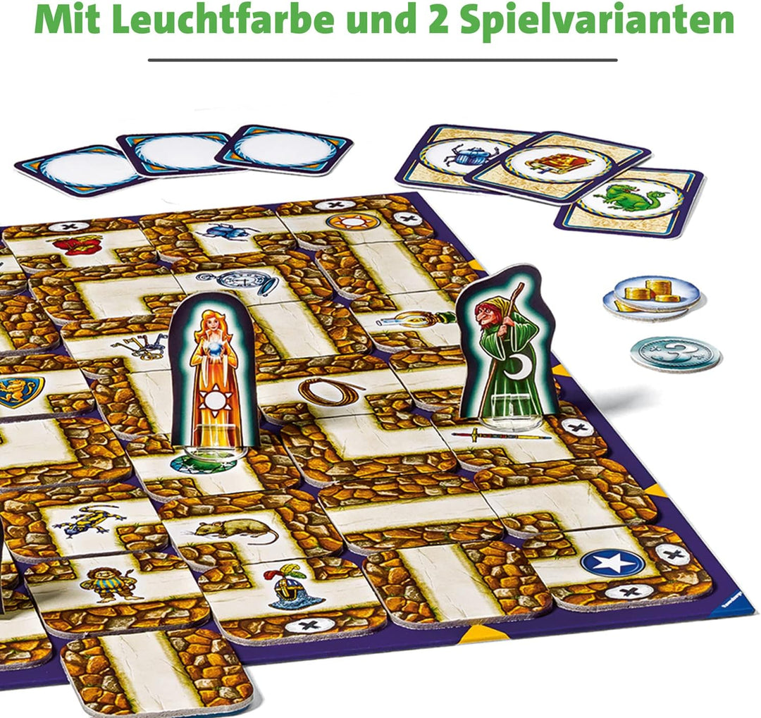 Ravensburger 26687 - Labyrinth Glow in The Dark - Familienklassiker mit Leuchtfarbe, Spiel für Kinde