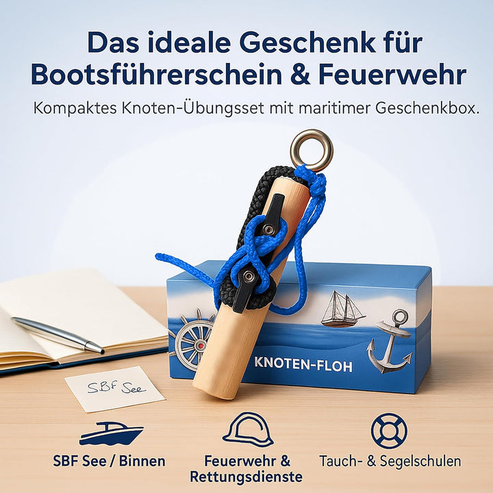 Knoten Übungsset Knoten Lernen für SBF See Bootsführerschein & Feuerwehr, Knotenübungsgerät inkl. Kn