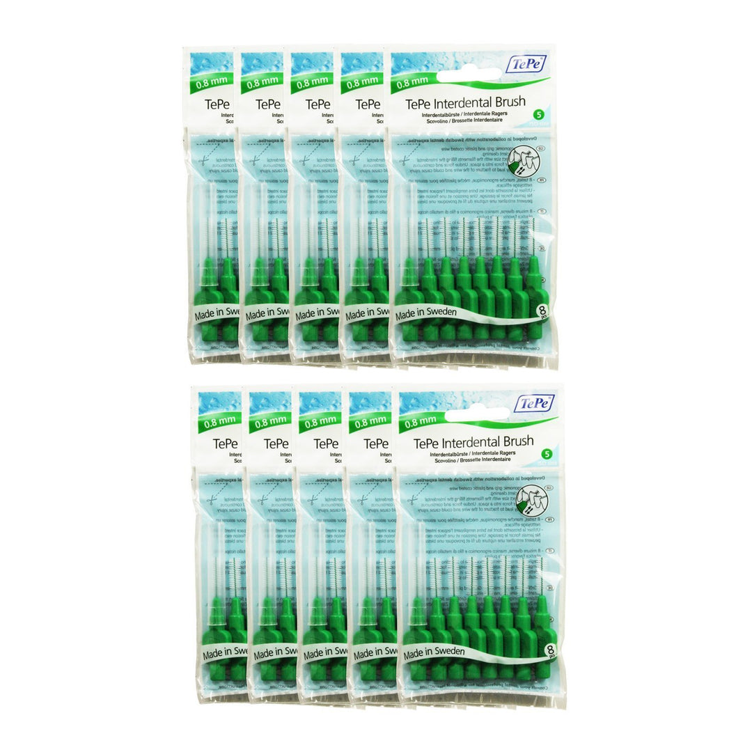 TePe InterDental Pinsel, grün, 10 Packungen (80 Bürsten)