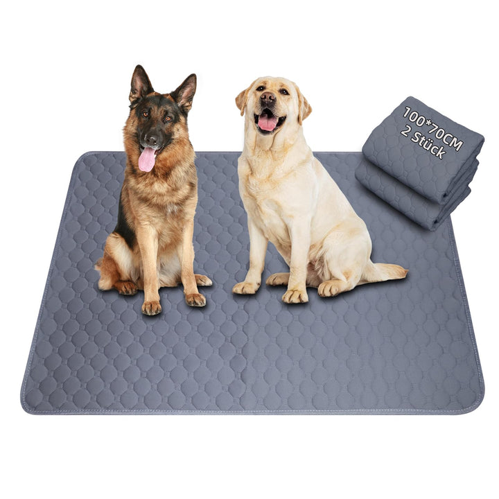 Waschbar Haustier-Urinunterlage, 2 Stück 100*70 cm Wiederverwendbare Welpenunterlagen Matte für Hund