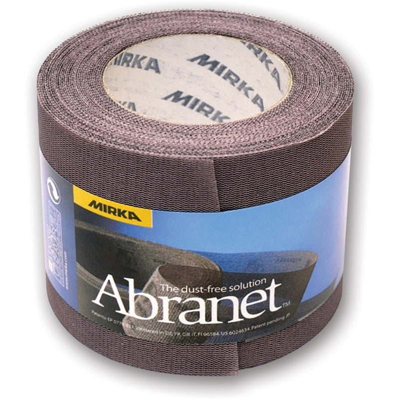 Mirka Abranet Netz-Schleifrolle 75 mm x 10 m Klett / Korn P80 / 1 Rolle / zum Schleifen von Holz, Sp