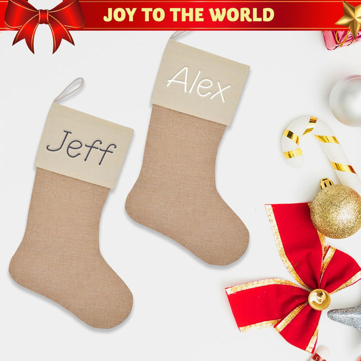 JOYIN 6 Stück 18" Plain Burlap Weihnachtsstrumpf