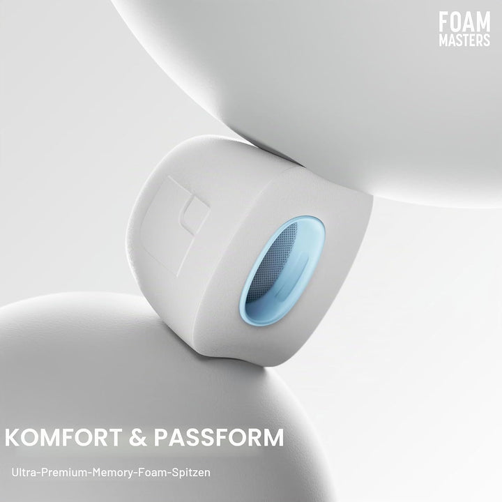 Foam Masters Ohrstöpsel aus Memory-Schaum für AirPods Pro 1. und 2. Generation, 3 Paar, 4.0, bequem,