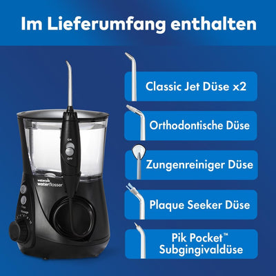 Waterpik Ultra Professional Waterflosser feststehende Munddusche mit 7 Aufsätzen, Druckbereich von 0