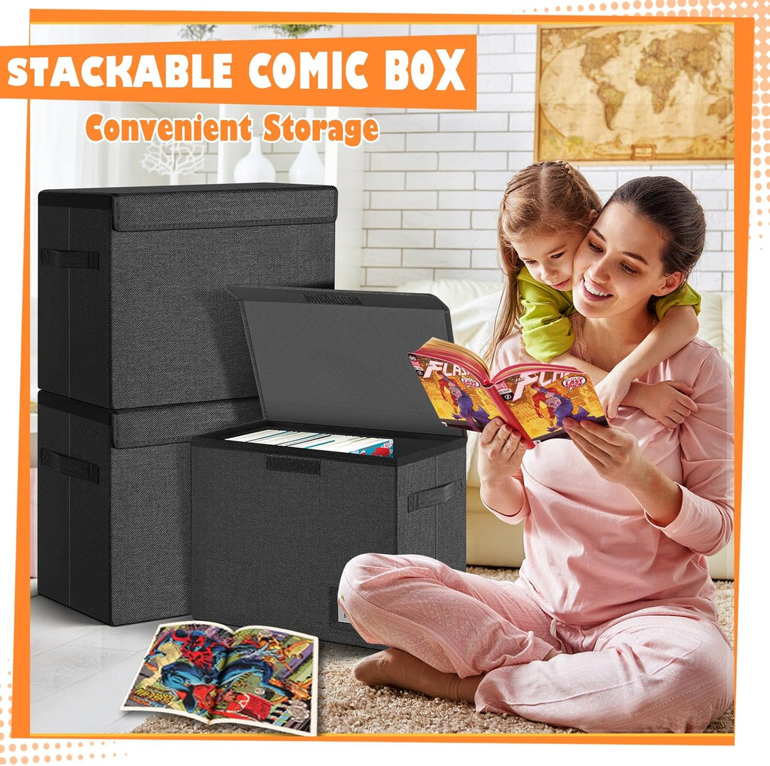 Leffis Faltbare Aufbewahrungsbox für Comic-Bücher, 39,4 x 19,1 x 28,7 cm, schimmelfest und feuchtigk