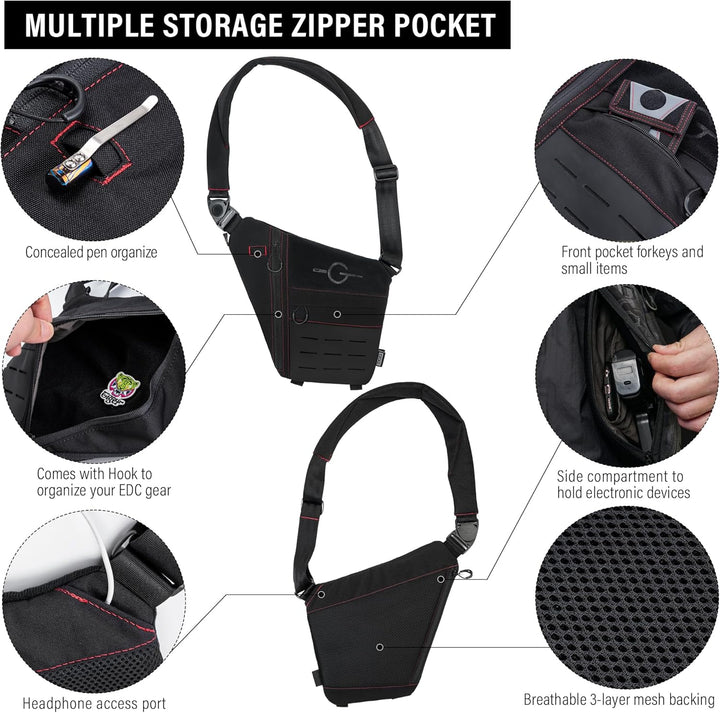 TACTICAL_GEEK Cache L1 Umhängetasche Leichter Brustrucksack Anti-Diebstahl Wasserdichte Umhängetasch