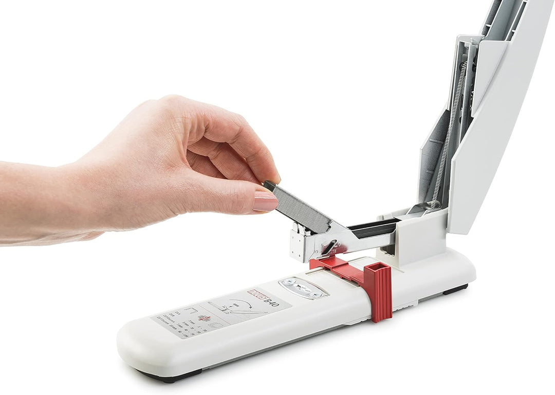 Novus B 40 Blockheftgerät (Bürotacker mit variabler Einlegetiefe bis 55 mm, 100 Blatt, Antiblockiers