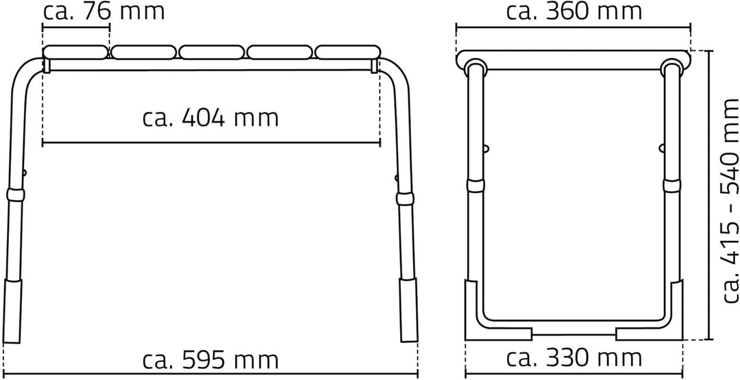 RIDDER Bad-Hocker Pro, höhenverstellbar schwarz, Schwarz