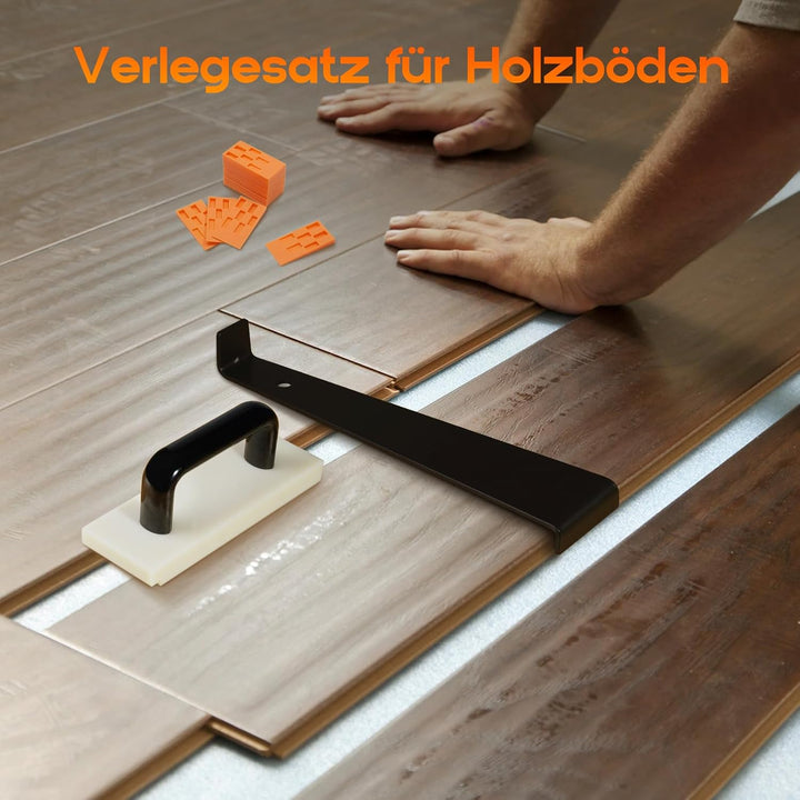 Laminat Vinylboden, 200mm NYLON Schlagholz Schlagklotz, Laminatboden Klicksystem mit Griff, Bodenleg