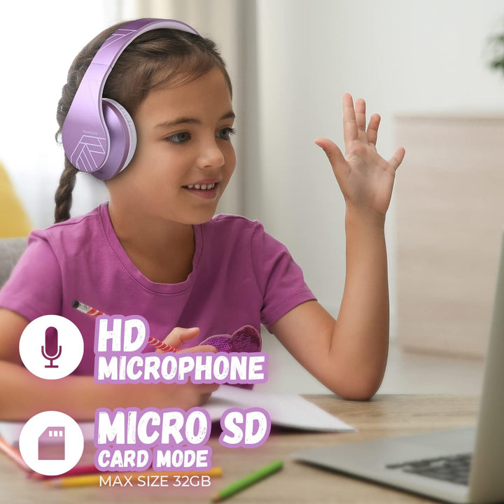 Kinder Kopfhörer, PowerLocus KinderKopfhörer Bluetooth mit 85dB Lautstärkebegrenzung, Faltbar mit Tr