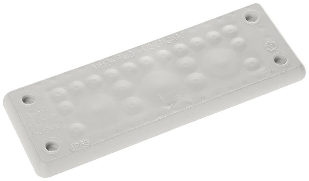 Trelleborg MH-24 F 22-1 LIGHT GREY UL94 V-0 IP65 | TPE | Screw Durchführungsplatte TPE Grau 1 St.