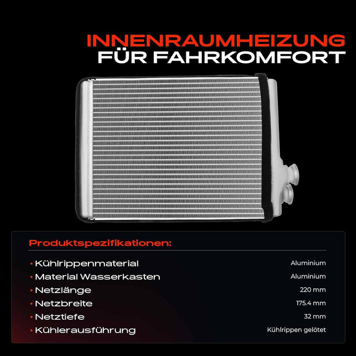 Frankberg Wärmetauscher Innenraumheizung Kompatibel mit A4 2007-2015 A4 Allroad 2009-2016 A4 Avant 2