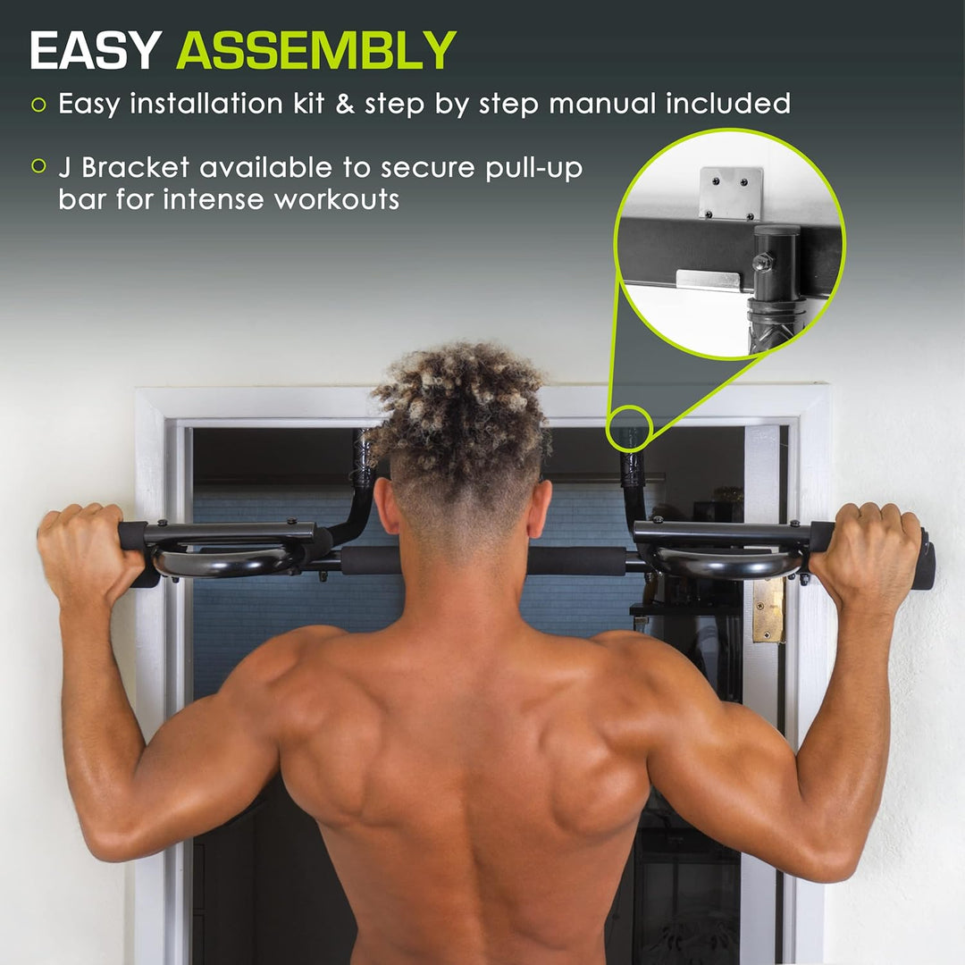 ProsourceFit Multi-Grip Lite Pull Up/Chin Up Bar, Heavy Duty Doorway Upper Body Workout Bar for Home