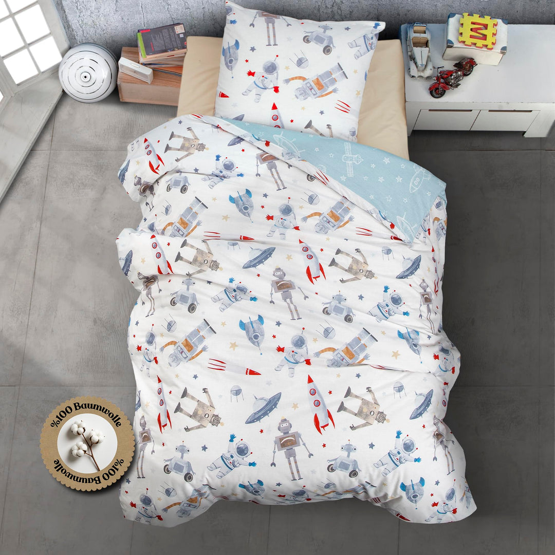 nordqueen Baby&Kinderbettwäsche 100% Baumwolle Bettbezug aus Atmungsaktive, Weiche und Angenehme Sch