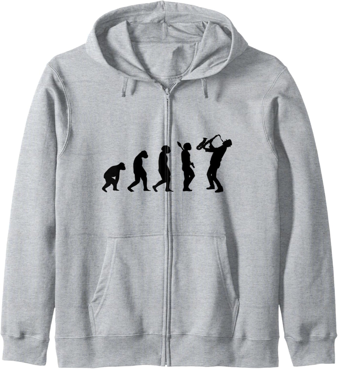 Saxophonisten Geschenkidee Evolution Jazz Musiker Instrument Kapuzenjacke
