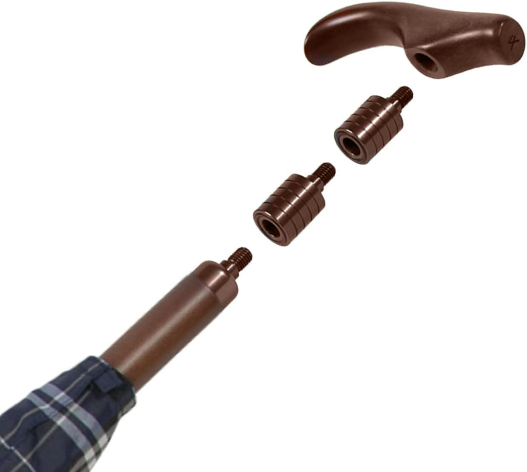 iX-brella Stützschirm höhenverstellbar mit Holzgriff - Karo blau, Karo Blau