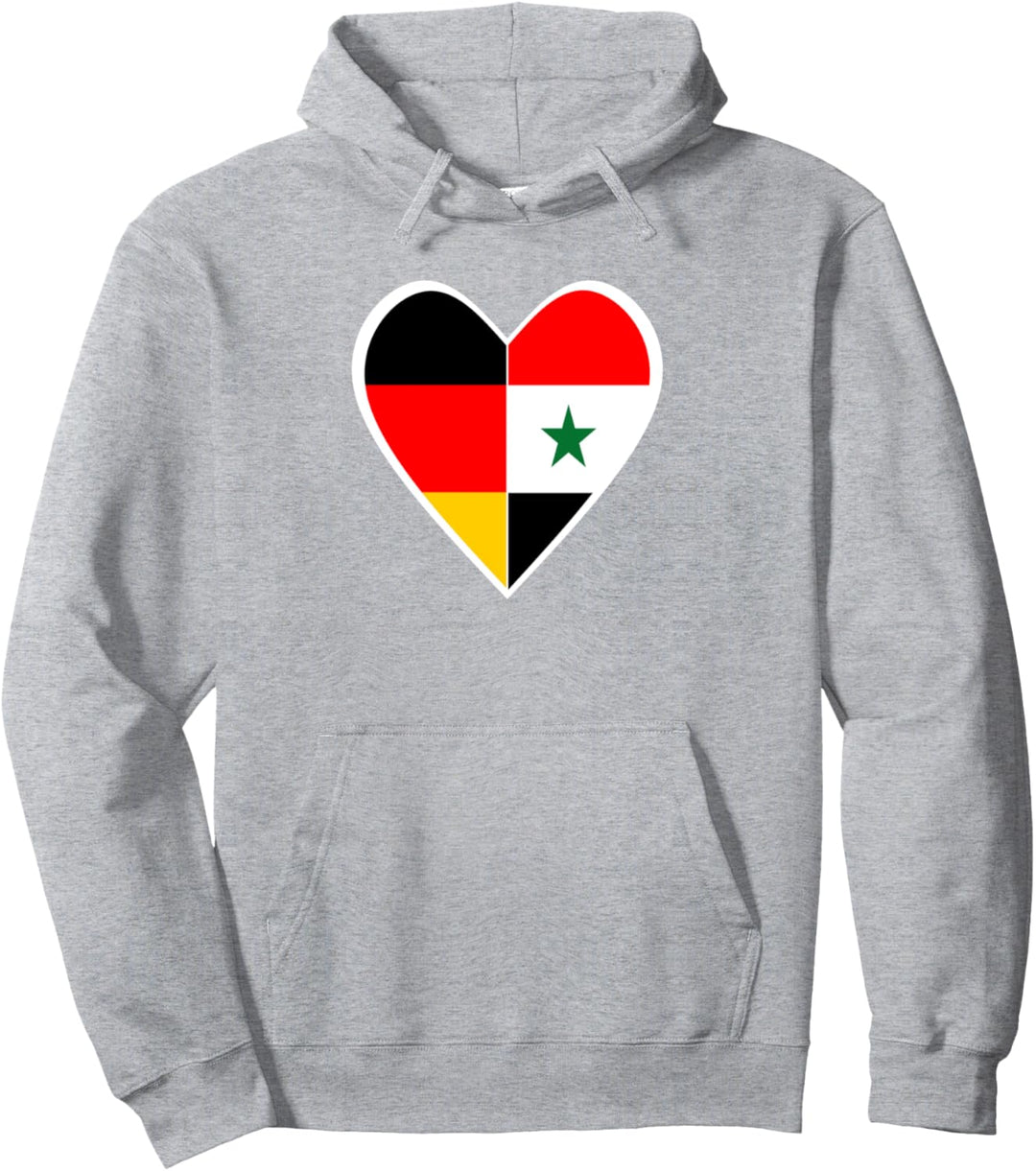 Nationalität & Freundschaft - Deutsch und Syrisch - Herz Pullover Hoodie