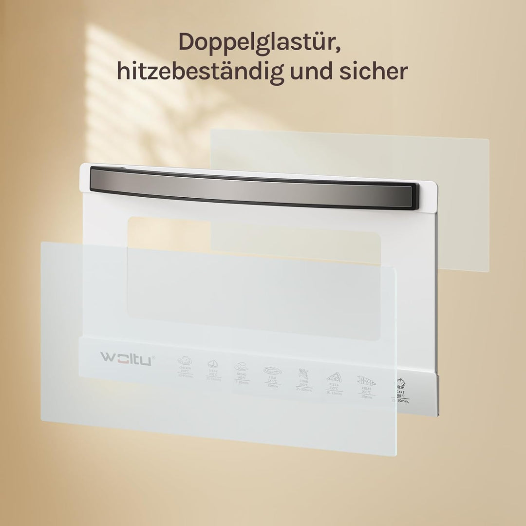 WOLTU Minibackofen 12 Liter, 800 Watt Toasterofen | Pizzaofen | Backblech mit Timer Mini Backofen fü