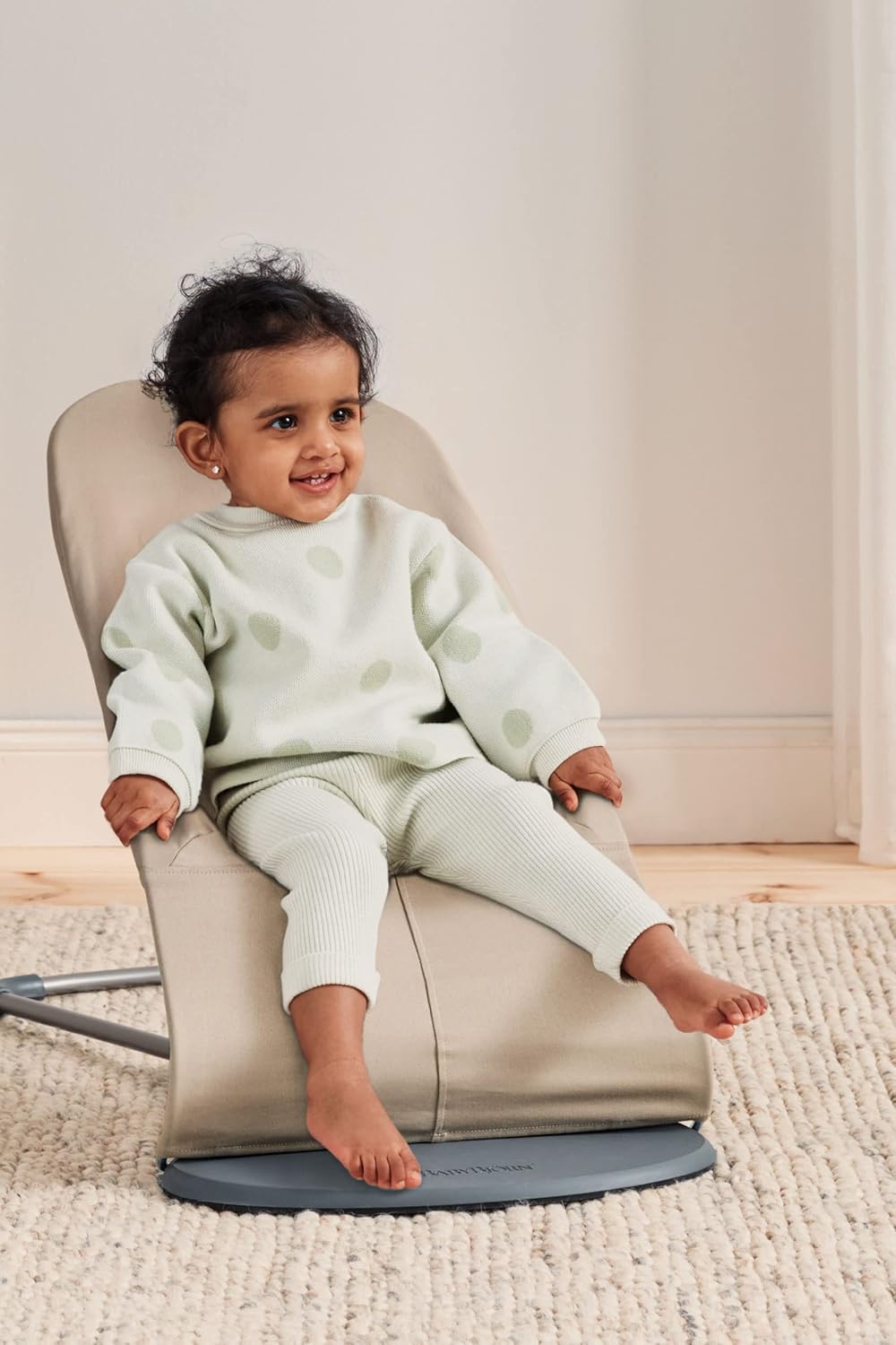 BabyBjörn Babywippe Balance Soft, Gewebt, Khaki/Beige