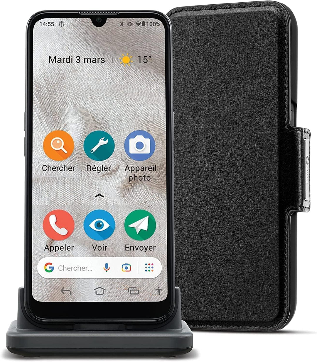 Doro - 8100 Plus - 4G-Smartphone für Senioren - Ohne Vertrag - 6.1'' Display - Notruftaste mit GPS -