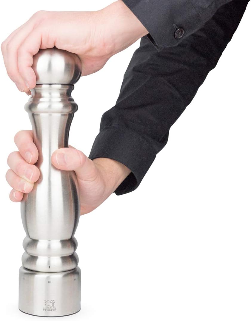 PEUGEOT - Salzmühle Paris Chef u‘Select 30 cm + Steinsalz - Aus Edelstahl - 6 voreingestellte Mahlgr