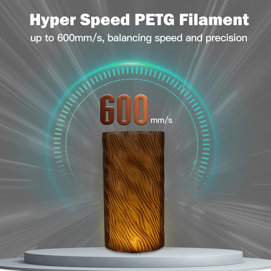 ERYONE High Speed Translucent PETG Filament 1.75mm +/- 0.03mm, 3D Drucker Filament, 30-500mm/s Hyper