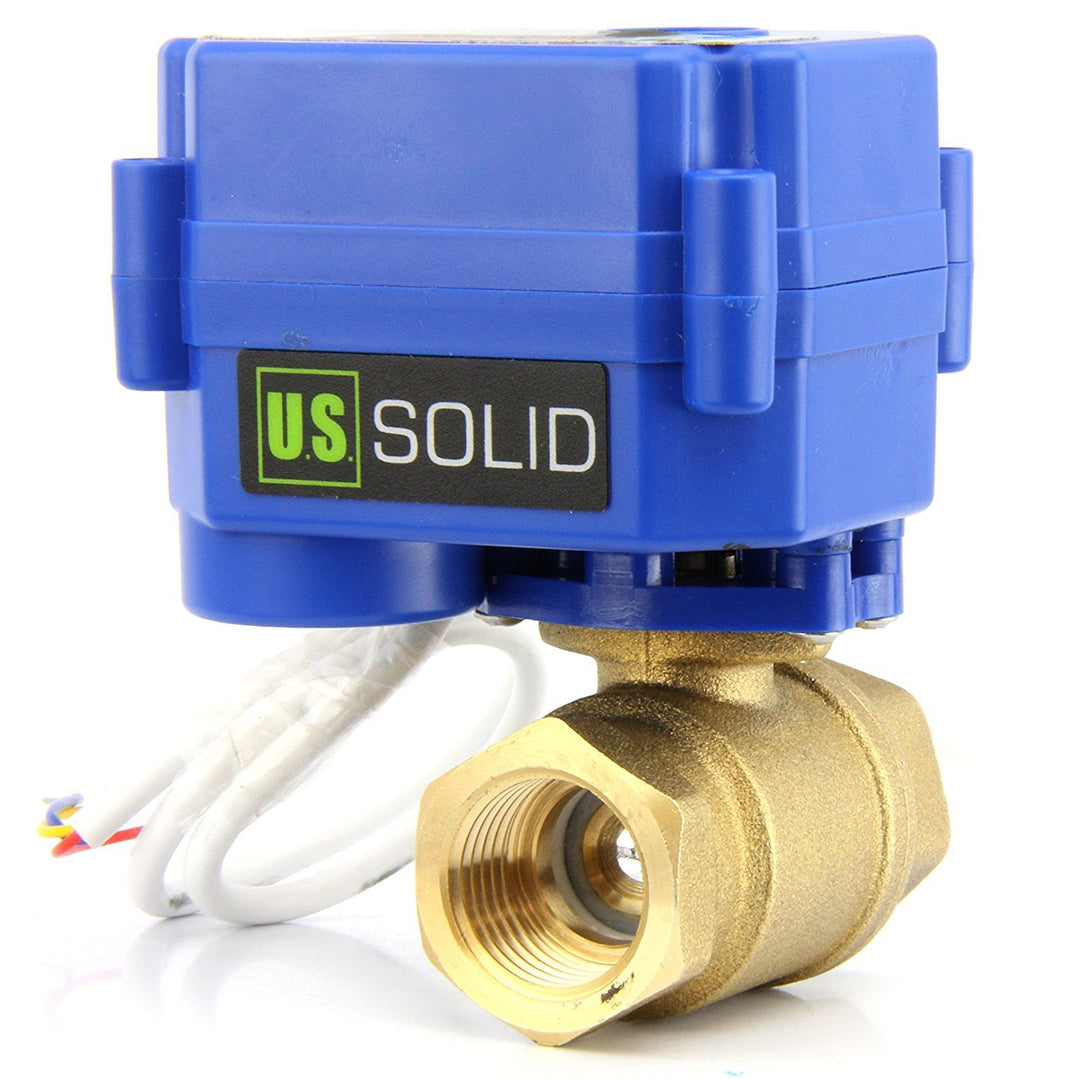U.S. Solid 1" Motorkugelhahn Messing 2 Wege Elektrische Zonenventil, 9-24V AC/DC, 3 Drähte Messing 1